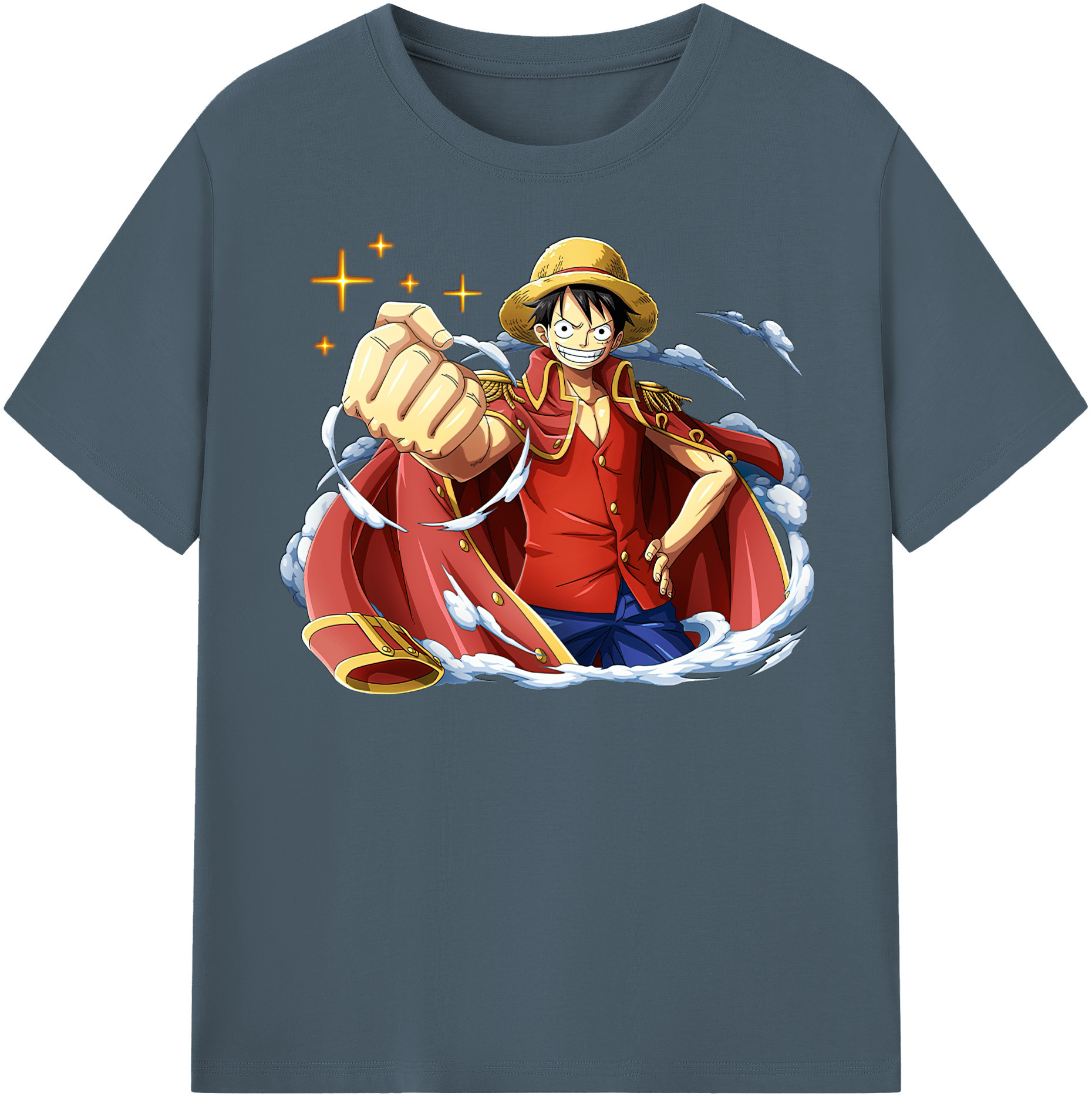 ワンピース モンキー・D・ルフィ ONE PIECE Monkey D. Luffy 綿100％半袖Tシャツ（フロントプリント）